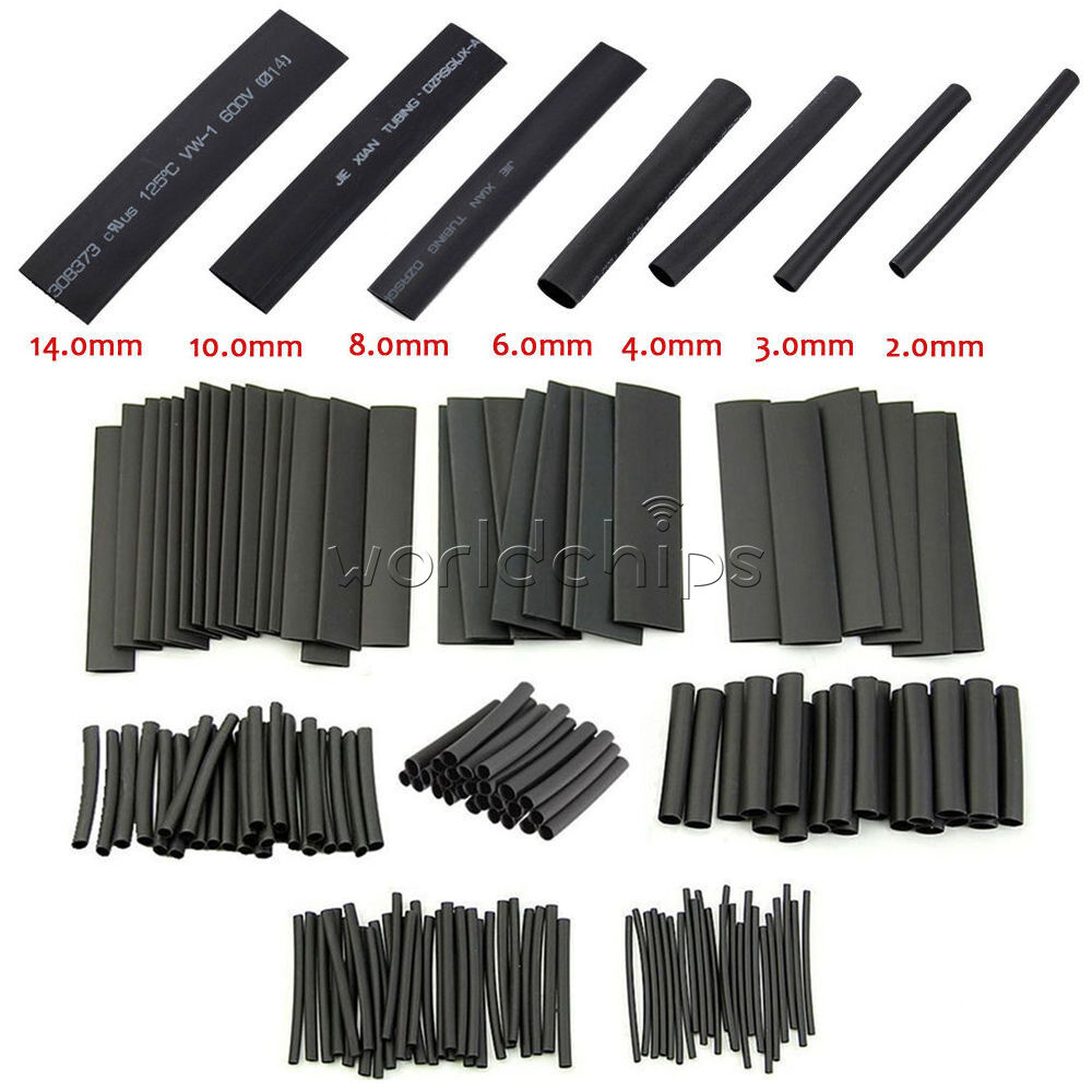 127 PCS Assortment Heat Shrink Sleeve Electrical Cable Tube Tubing Wrap Wire Kit