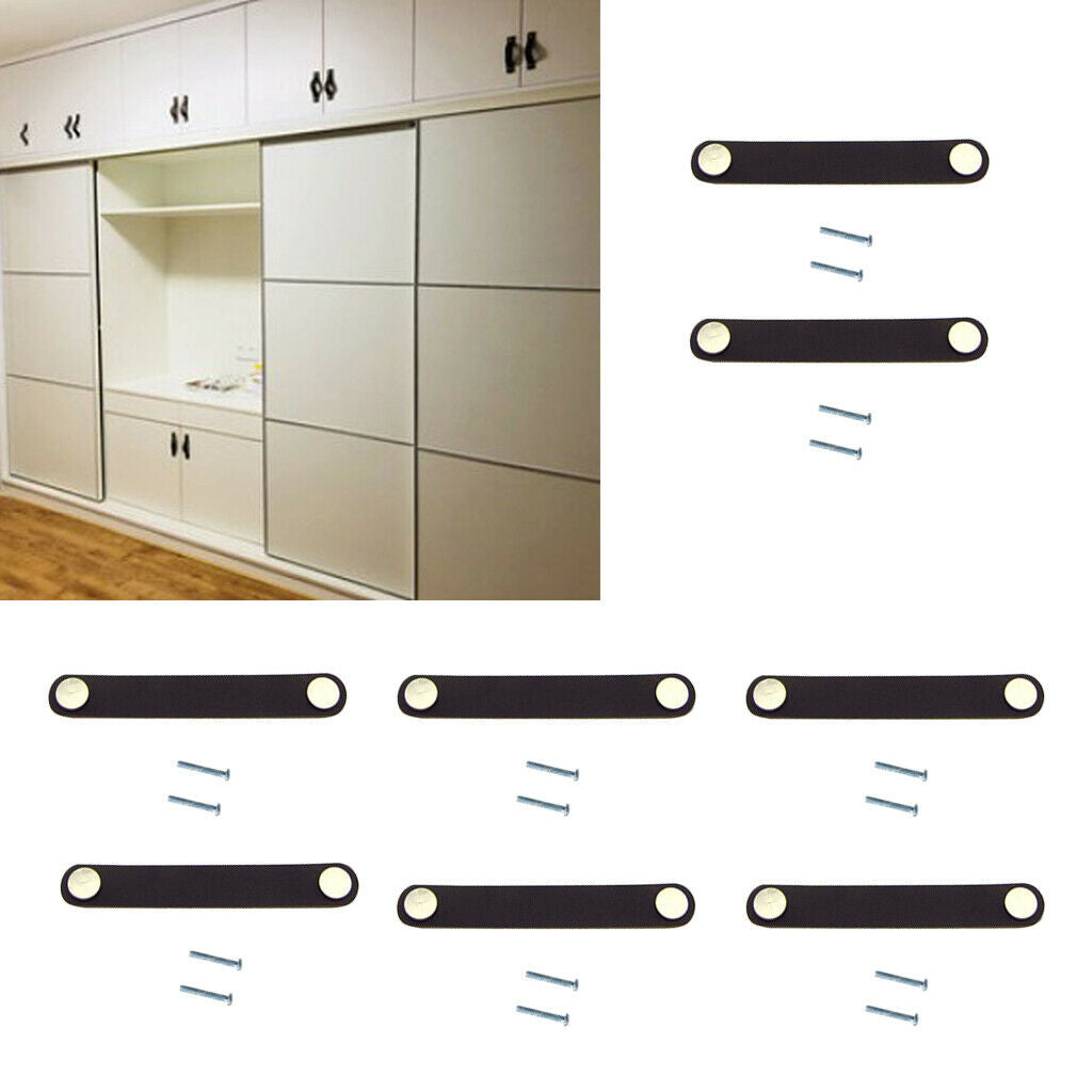 8x Handmade Leather Suitcase Handle Drawer Cabinet Leather Handle Pulls Knob