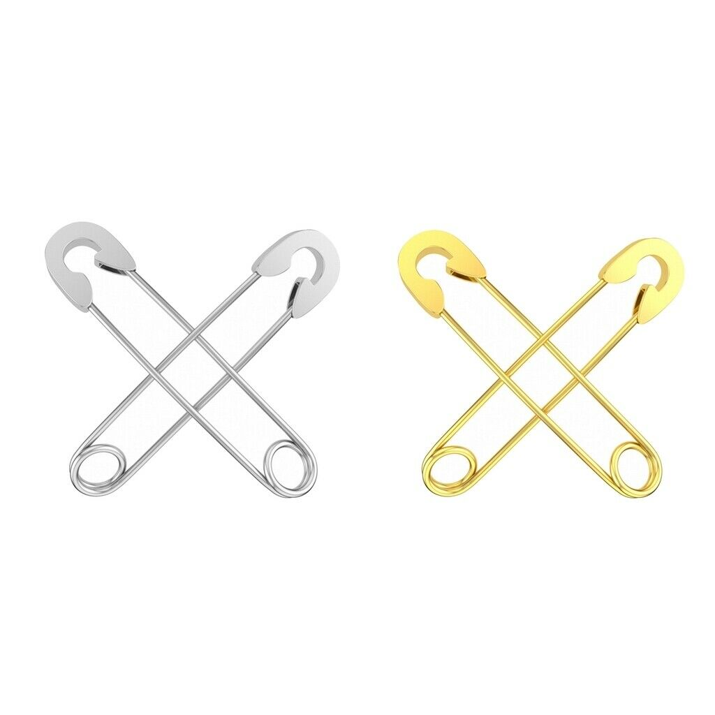 4 Pcs Girls Minimalist Retro Style Safety Pin Earrings Dangle Drop Ear Cuff