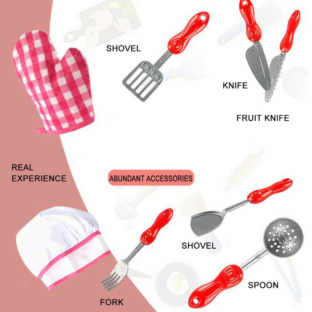 Chef Cook Role Costume Apron Dress Up Clothes Toys Kitchen Accessories Age