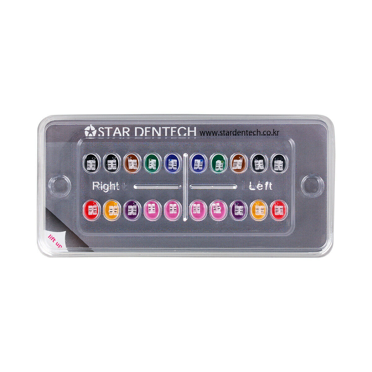 Dental Orthodontic Ceramic Brackets Sapphire Monocrystalline MBT.022 Hooks 345