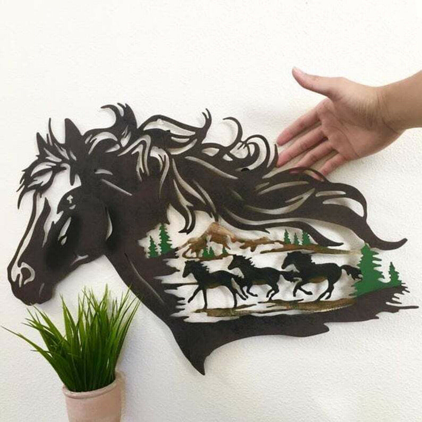 Wall Art Deacorative Horse Head Silhouette Hotel Animal Sculpture Decoration