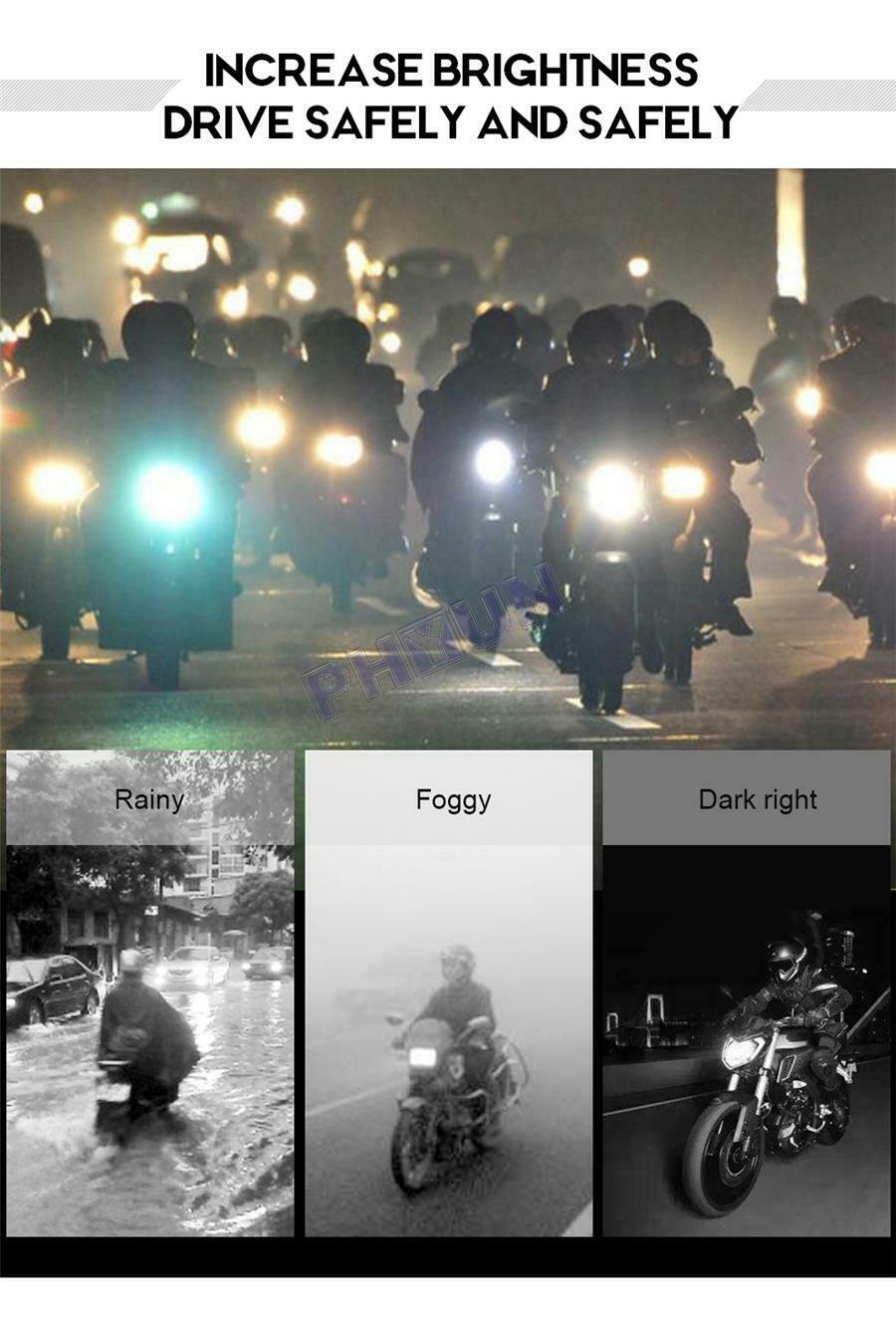 16W Motorcycle Moped LED Headlight Projector Lens Spotlights 12V ATV Universal