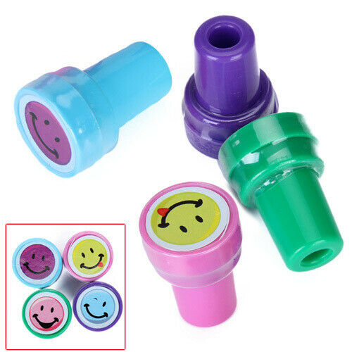 4x Ink Stamps Art Craft Stamps W / Face Kids Gift School