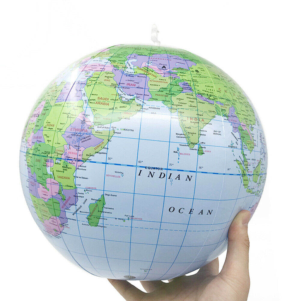 30cm Inflatable Globe World Earth Ocean Map Ball Geography Learning Toys @