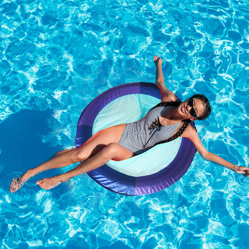Swimming Ring Round Water Floating Hammock Row Inflatable Mattress Sleeping T @