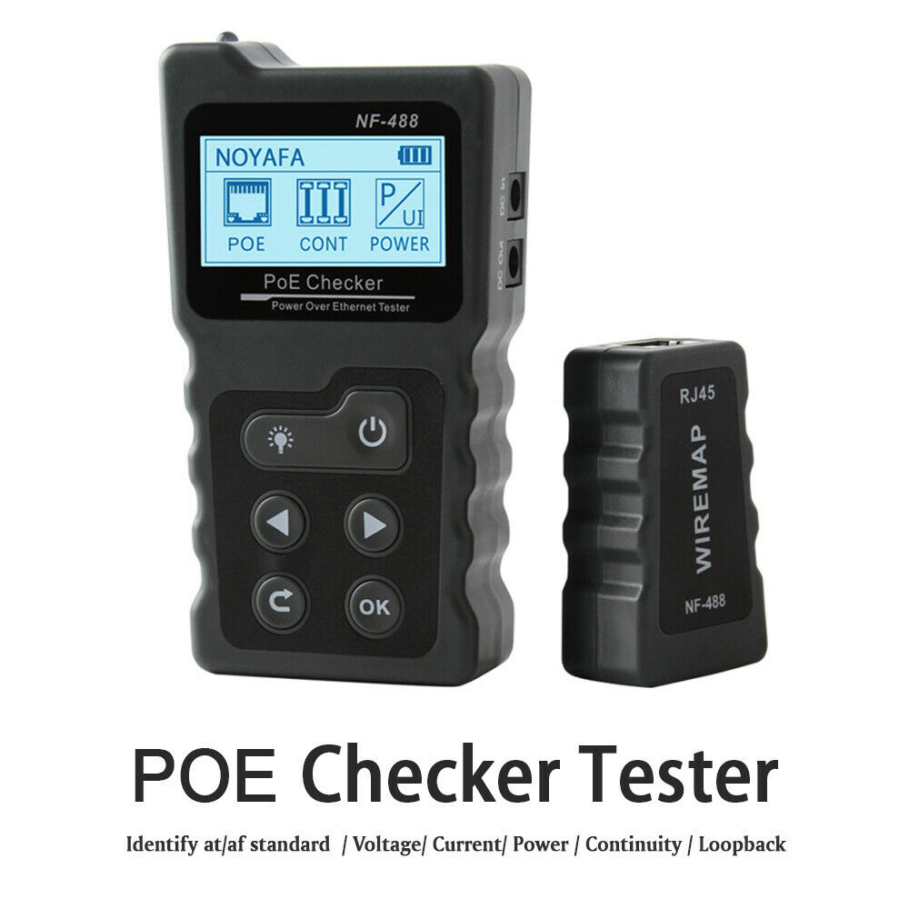 NF-488 POE Tester Automatically identify POE voltage/load/loop/power test