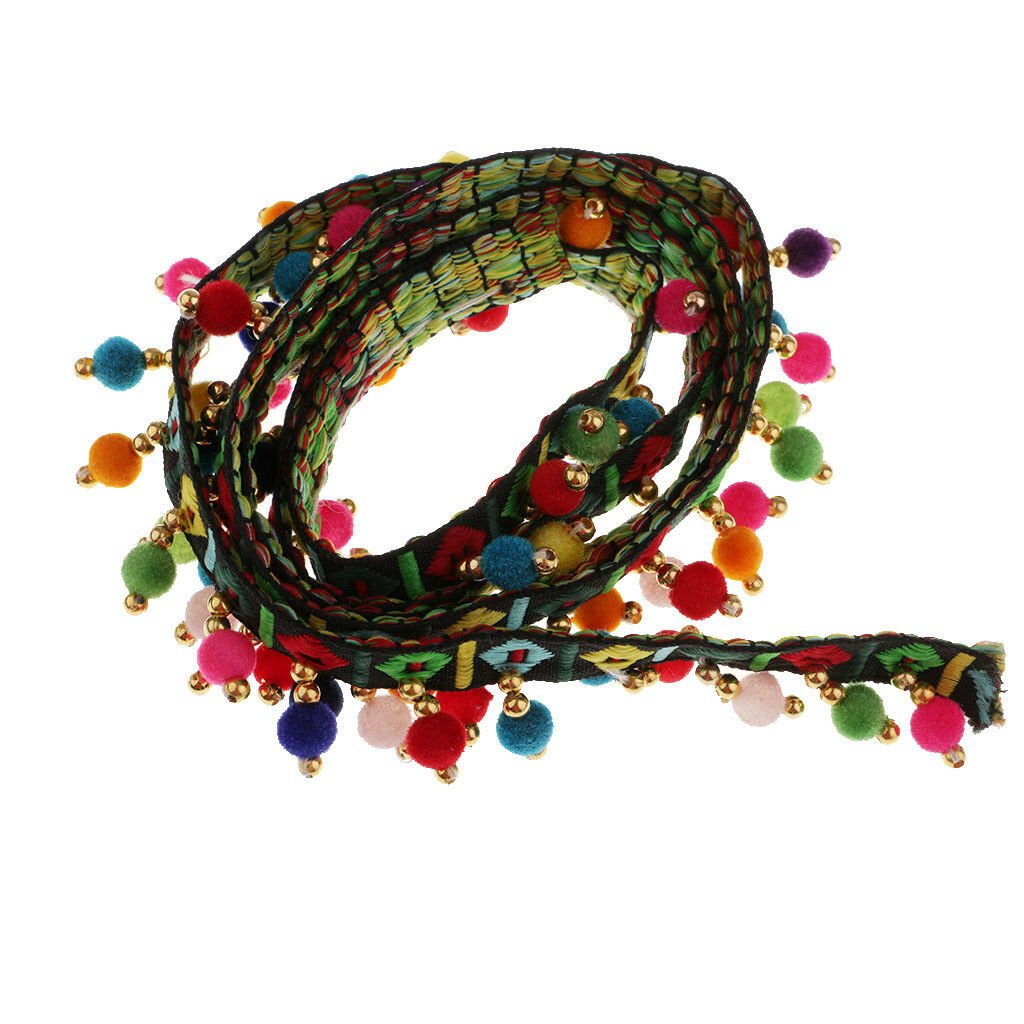 2Pcs Boho Fringe Trim Tassel Curtain Wedding Dress Ribbon DIY Sewing Craft