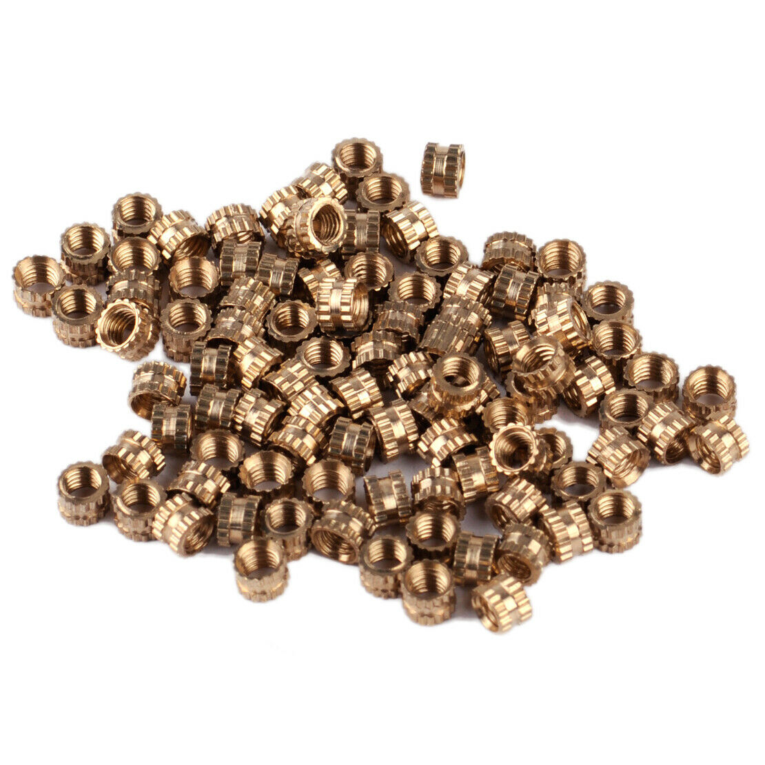 100pcs Female Brass Cylinder Knurled Nut Embedded Insert Threaded An