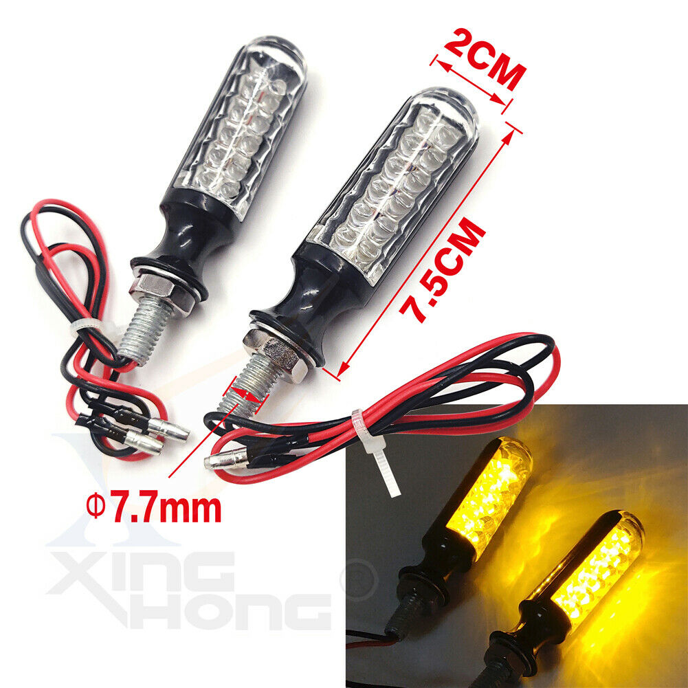 8mm Turn Signals Blinkers Black For Yamaha Kawasaki Shadow V Star VTX VN XVS VT