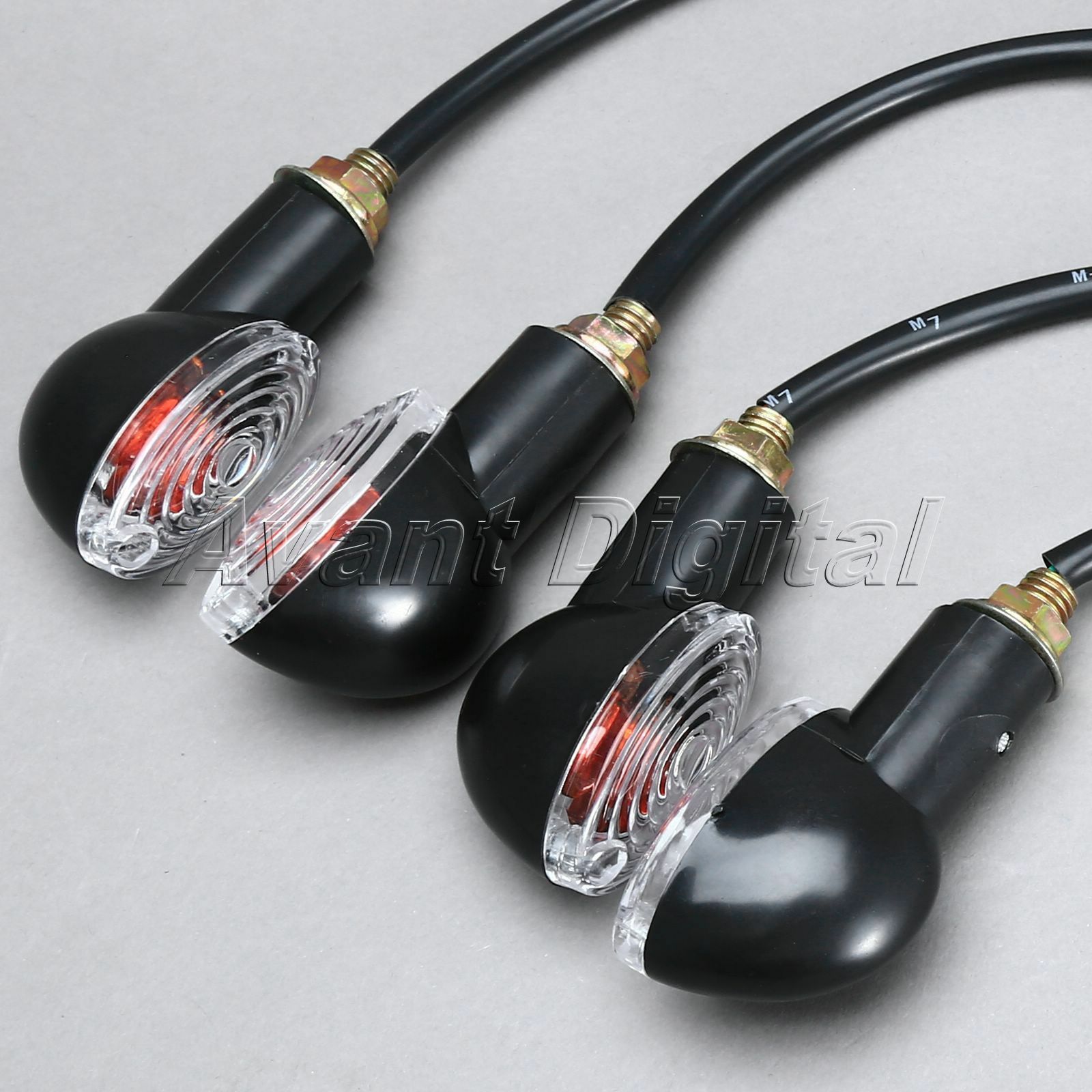 4x Motorcycle Black Turn Signal Light Indicator Blinker For Kawasaki Suzuki