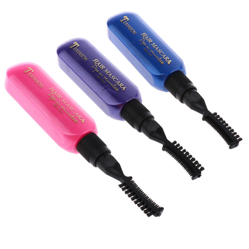 3pcs Disposable Hair Color Chalk Dye Tint Highlight Mascara Pink/Purple/Blue