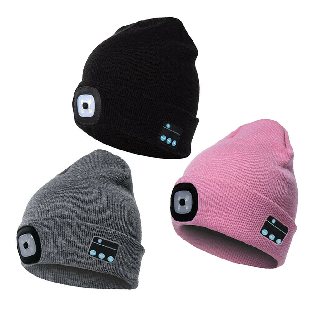 3 lot Bluetooth Beanie Hats Warm Knitted Music Cap with Stereo Headset