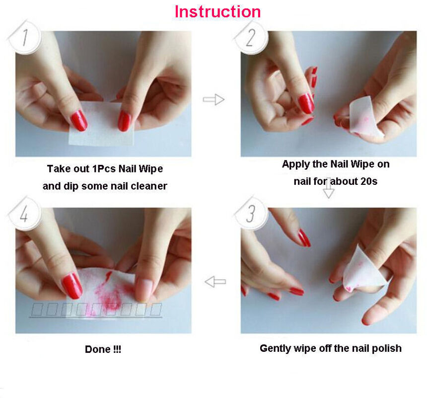 Cotton 1000pcs Acrylic UV Gel Tips Nail Polish Remover Cleaner Wipes Lint CHI