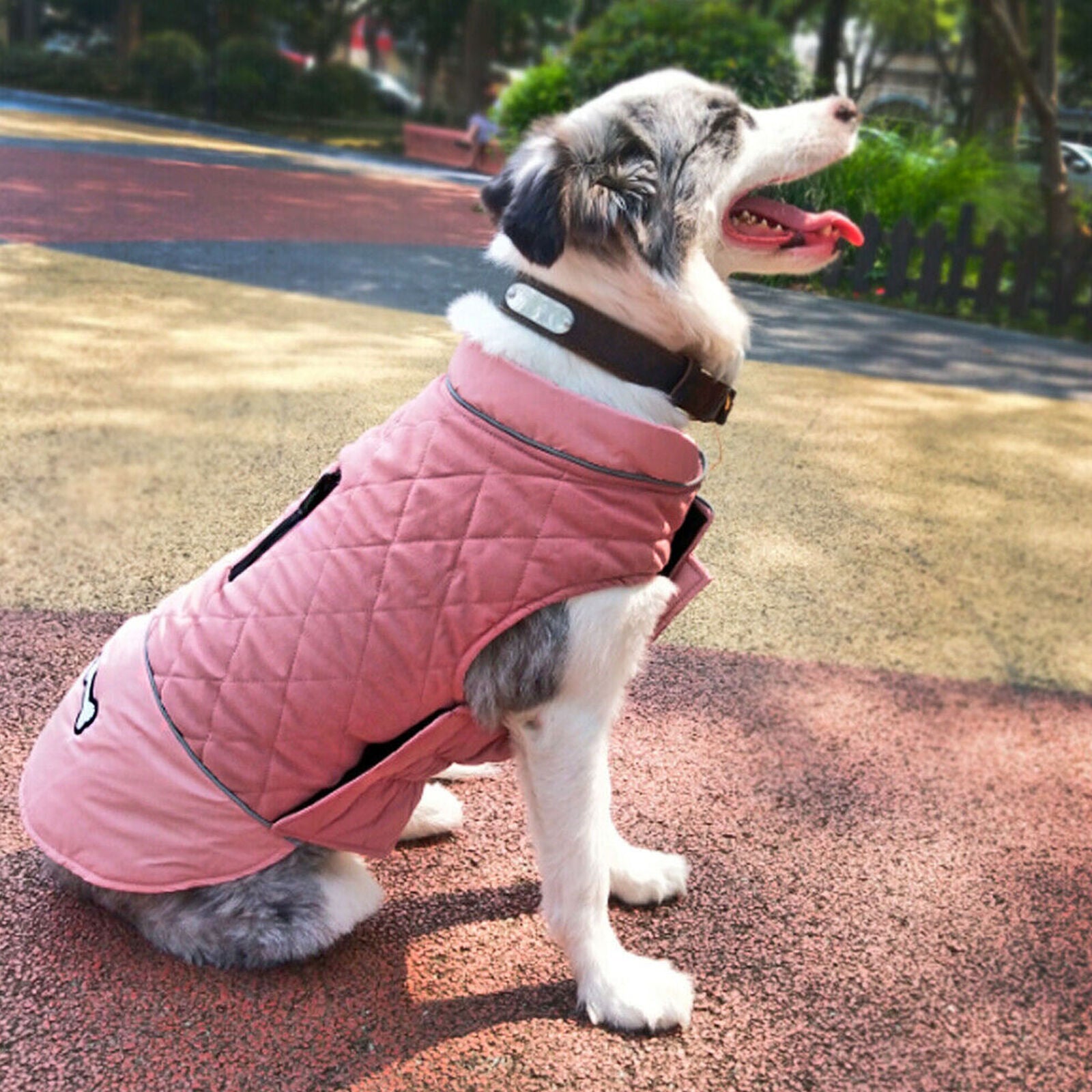 Small Dog Coat for Winter Waterproof Pet Clothes Medium Reflective Jacket Pink