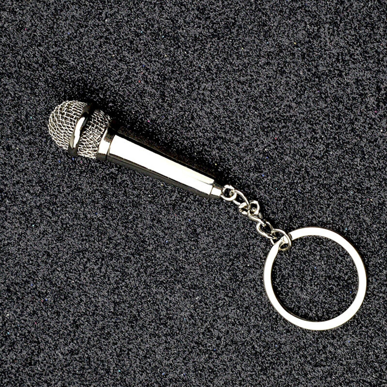Fashion Cute Punk Music Microphone Keychain Hanging for Bag Key Ring Gift