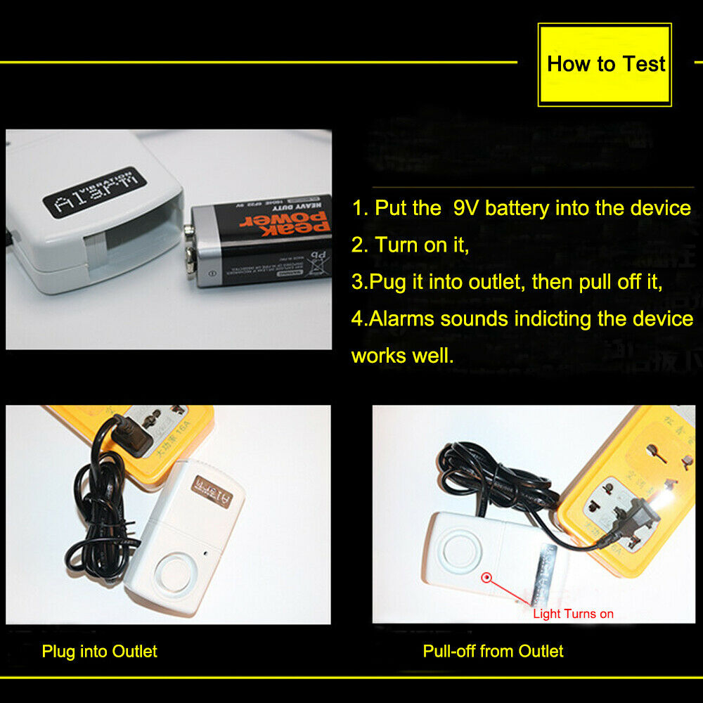 120db Power Cut Failure Alarm Warning Automatic Outage Alert Siren LED Indicator