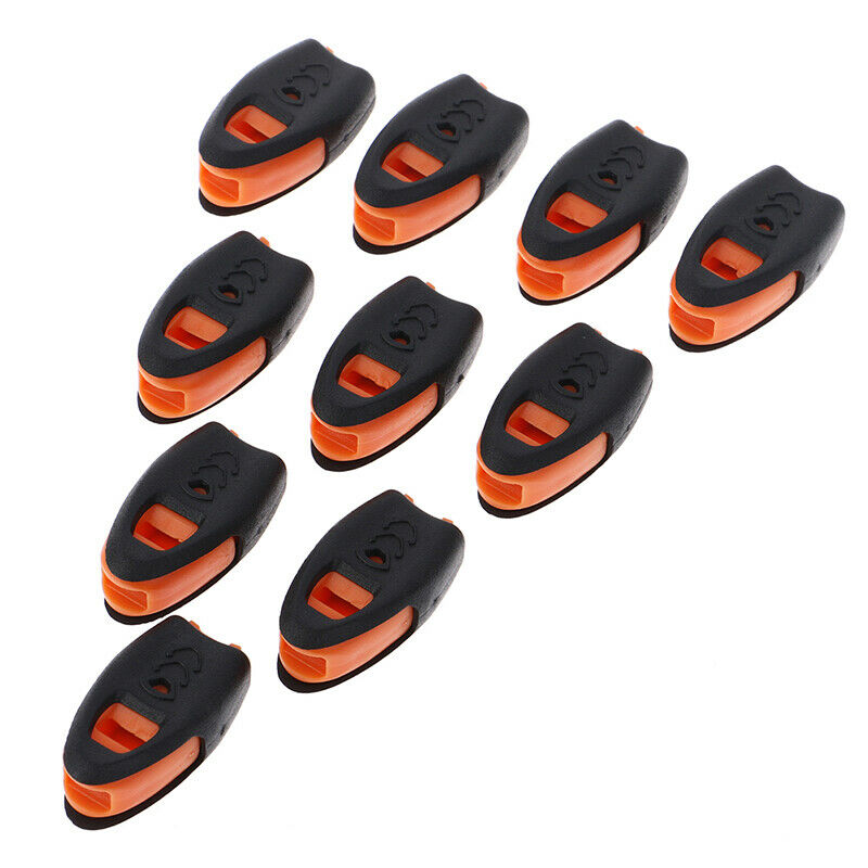 10PC Whistle Zipper Pull Cord Ends Lock Paracord OutdoorUS Lt