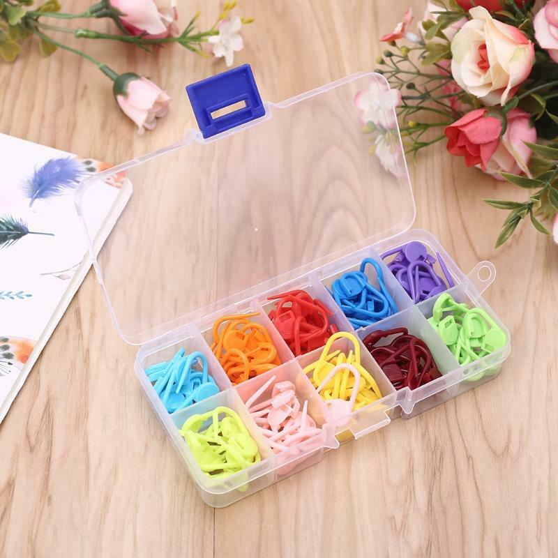 1 Set Metal Large-Eye Sewing Needles Knitting Stitch Counter Locking Marker Kit
