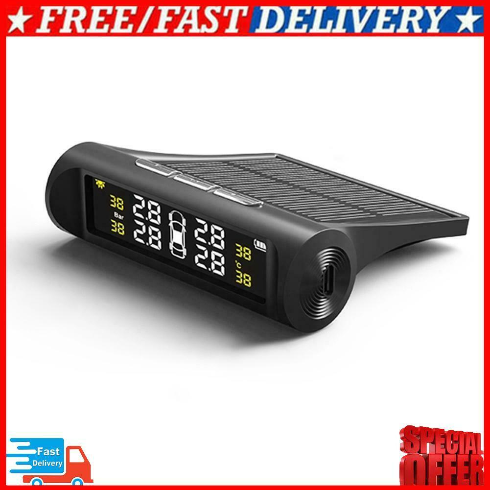 AN001 Solar Car TPMS LCD Tire Pressure Monitoring System w/ 4 External Sensors
