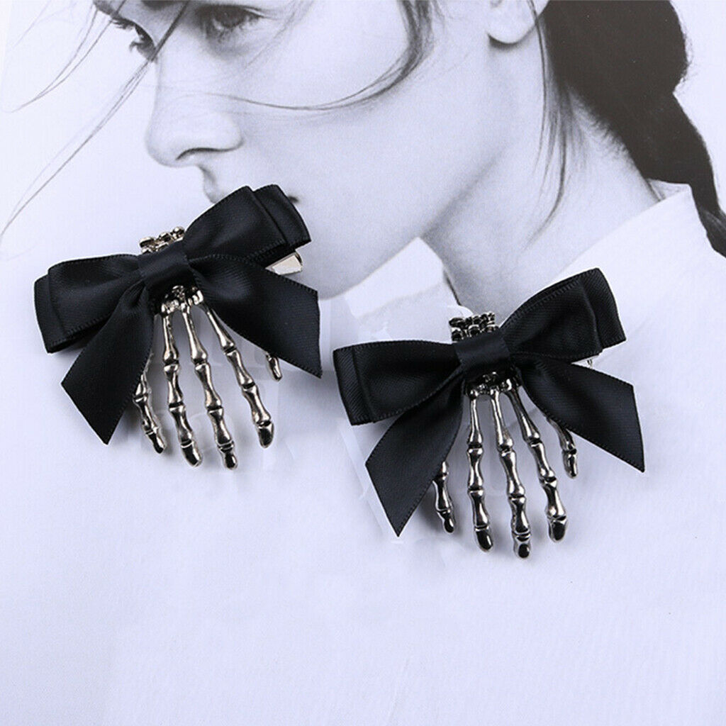 2Pcs Halloween Skeleton Bone Claw Hair Clip Zombie Hand Hairpin for Girls