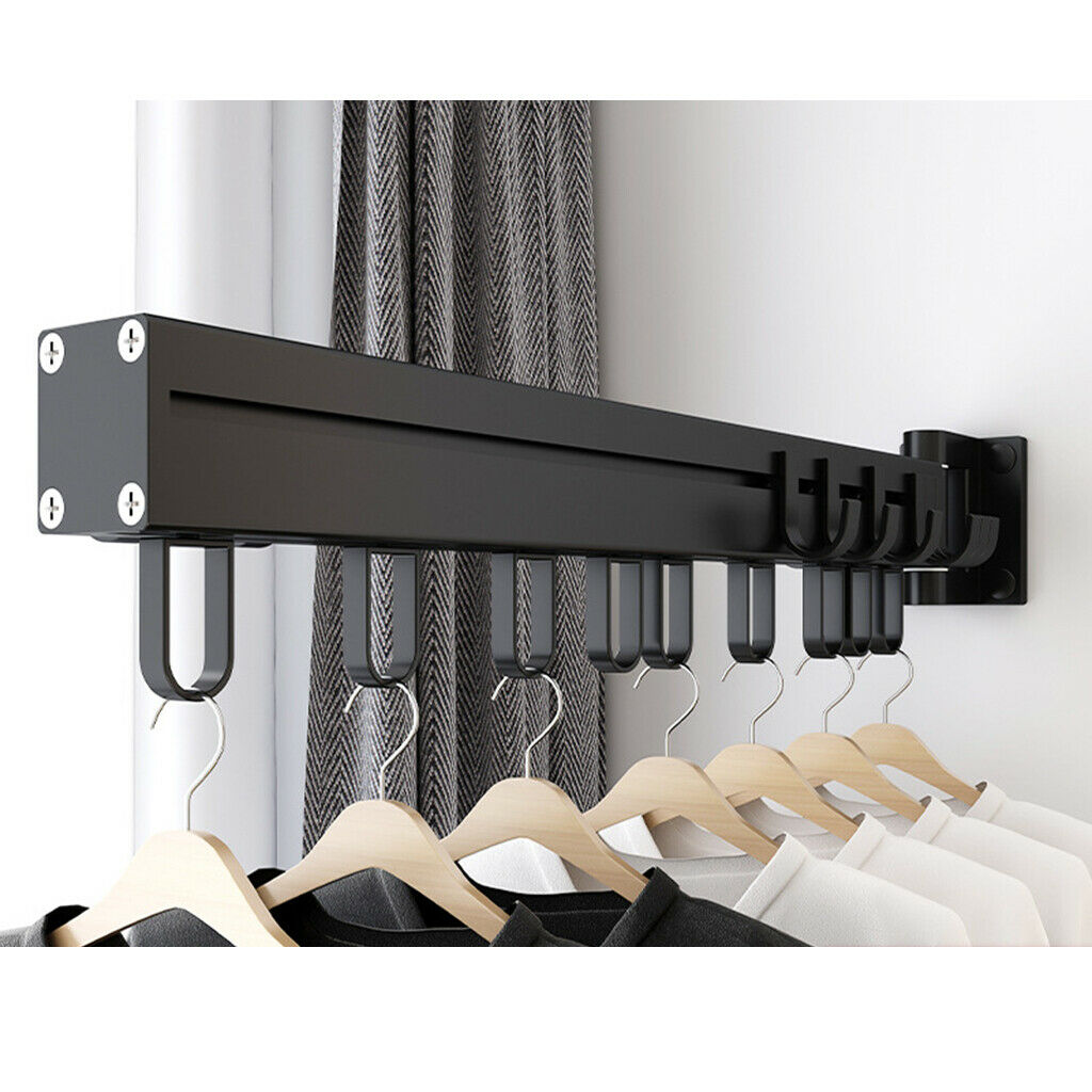 Retractable Clothes Drying Hanger Rack Garment Rack Bar for Balcony Laundry