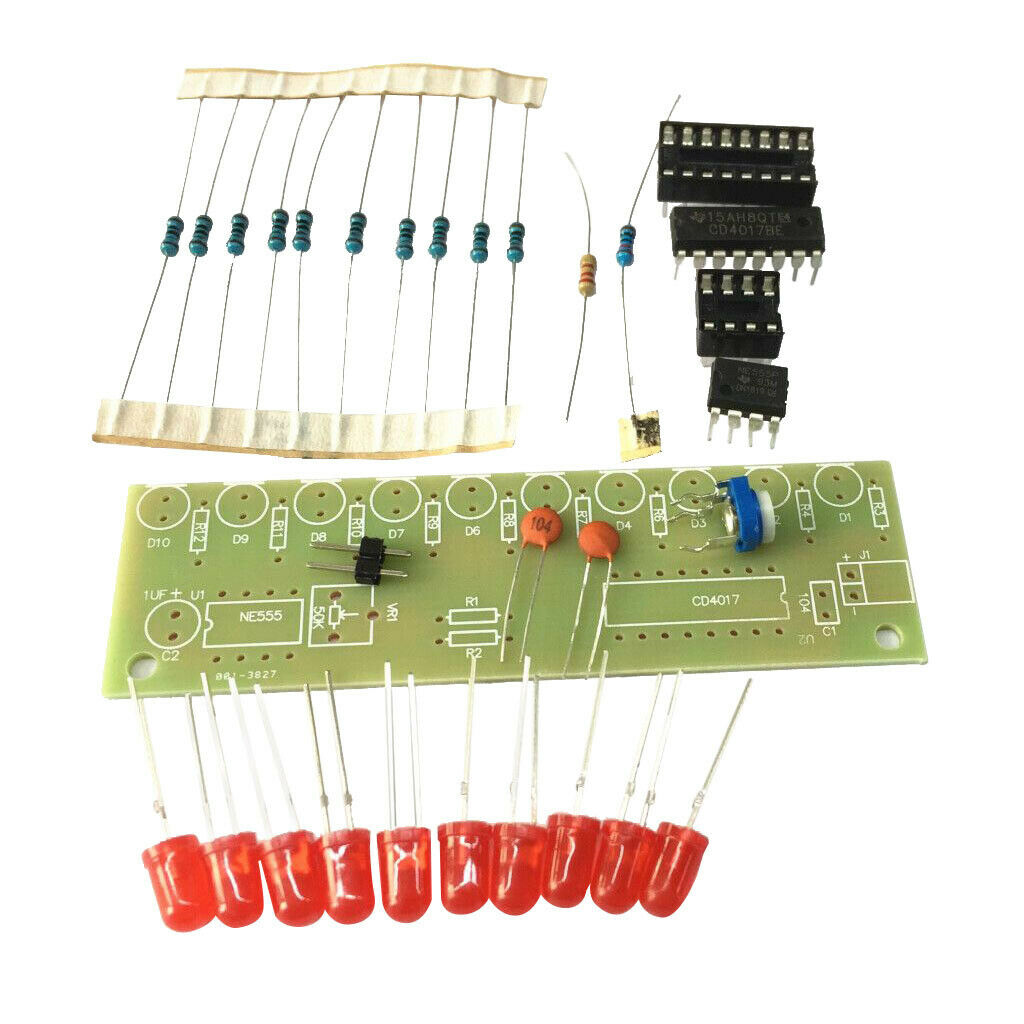 3-5V NE555+CD4017 Kit 10 Channel LED Light Light DIY Kit Electronic Board
