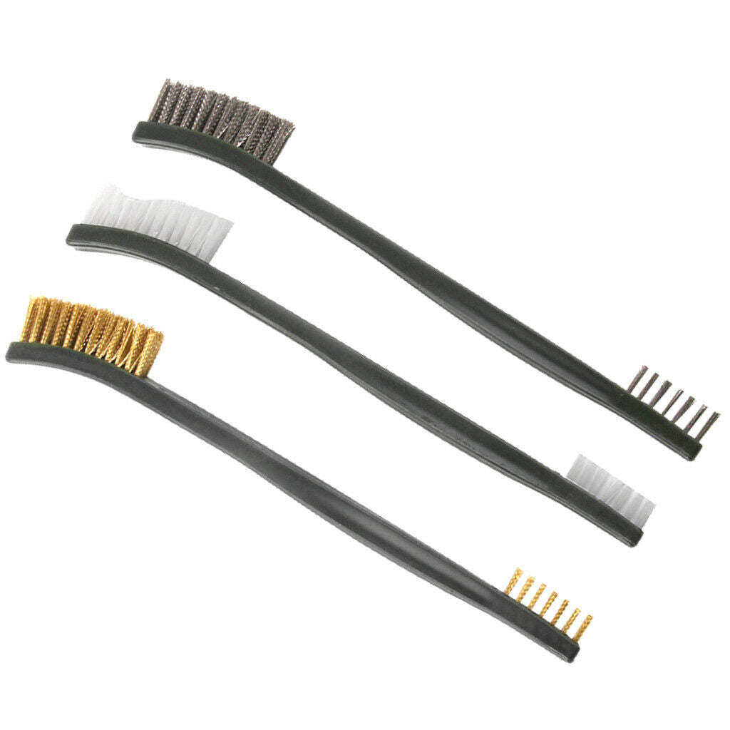 Durable 3pcs Wire Brush Set Stainless Steel Brush Dust Paint Rust Remove