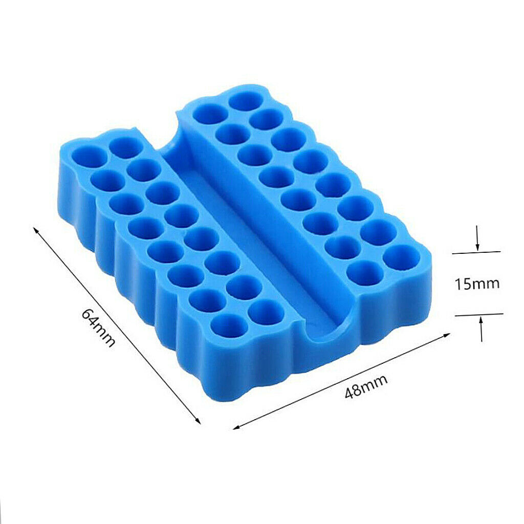 3X Set of 2 32 Holes Blue 1/4Inch Hex Shank Screw Bits Holder Storage Container