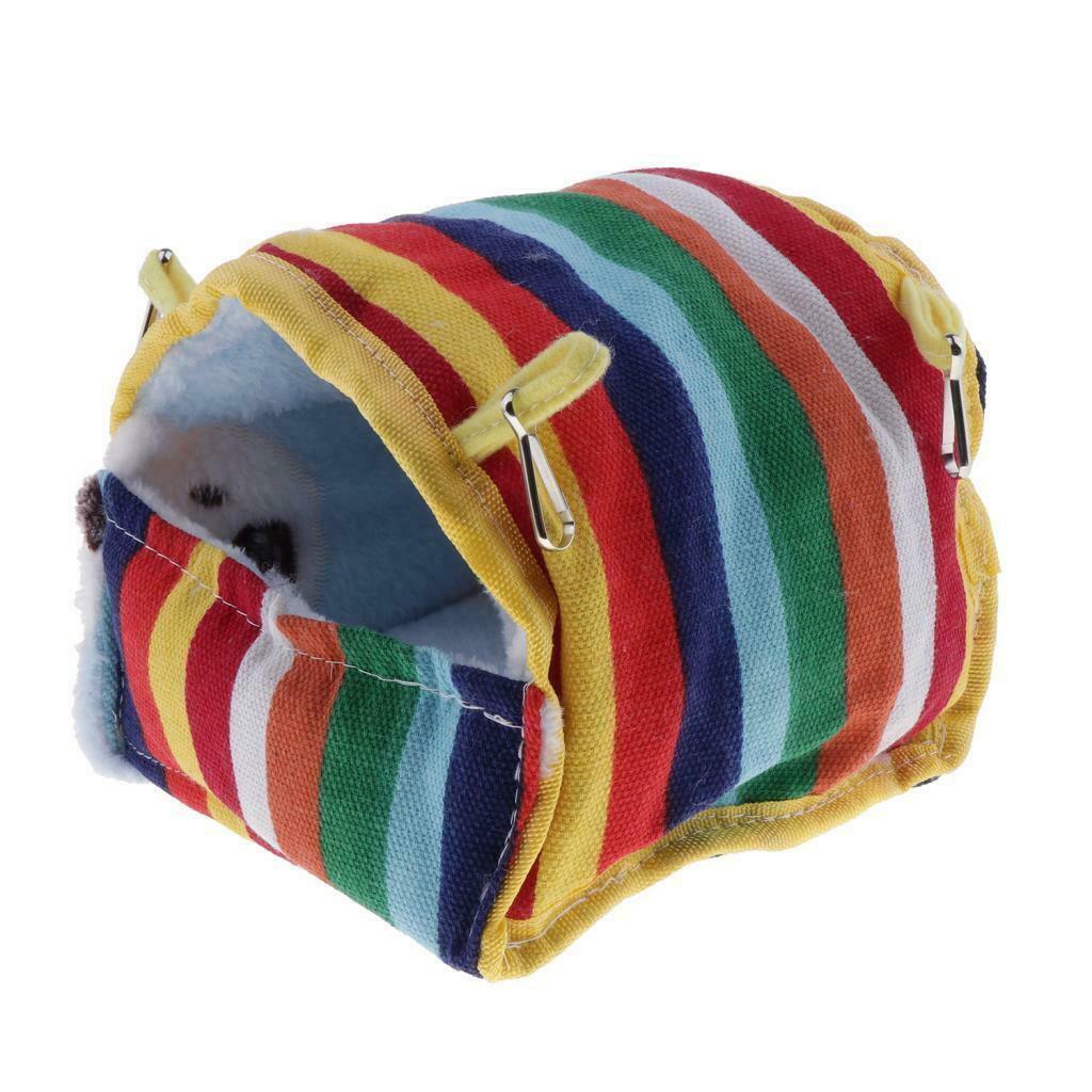 Set of 2 Cloth Hamster Sleeping Nest Warm Cage Ribbon Pattern Indoor Outdoor