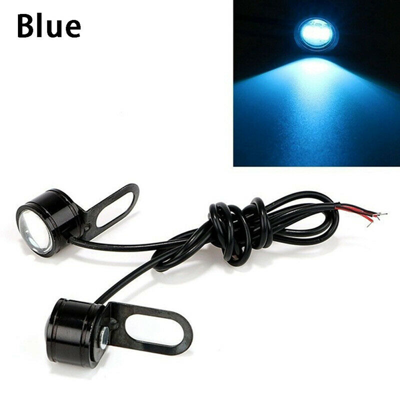 2Pcs 12V Motorcycle Rearview Mirror Decor Eagle Eye 3 LED Conatant Bright.l8