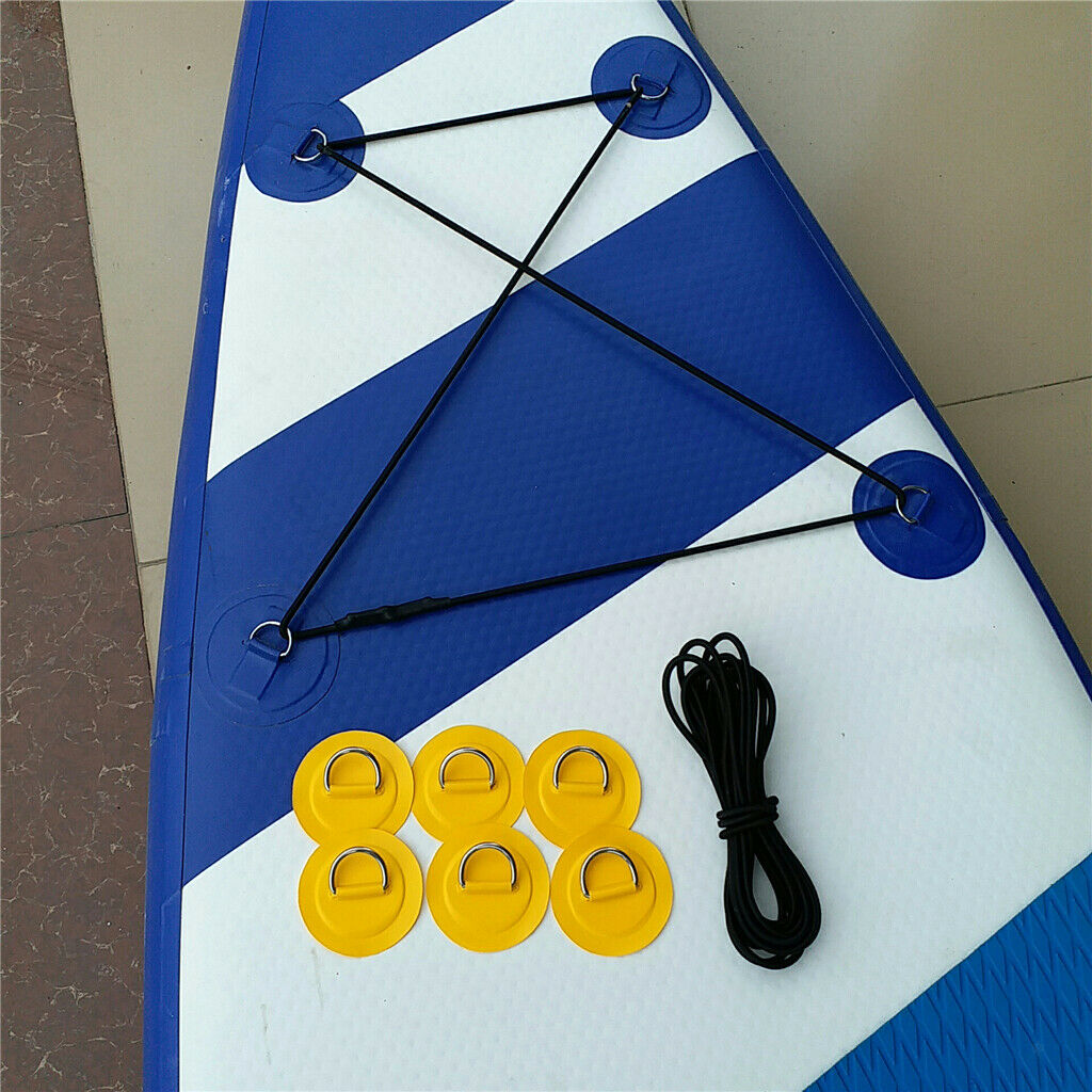6Pcs   Inflatable   Boat      Stainless   Steel   D - Ring   Patch  +  5m   x