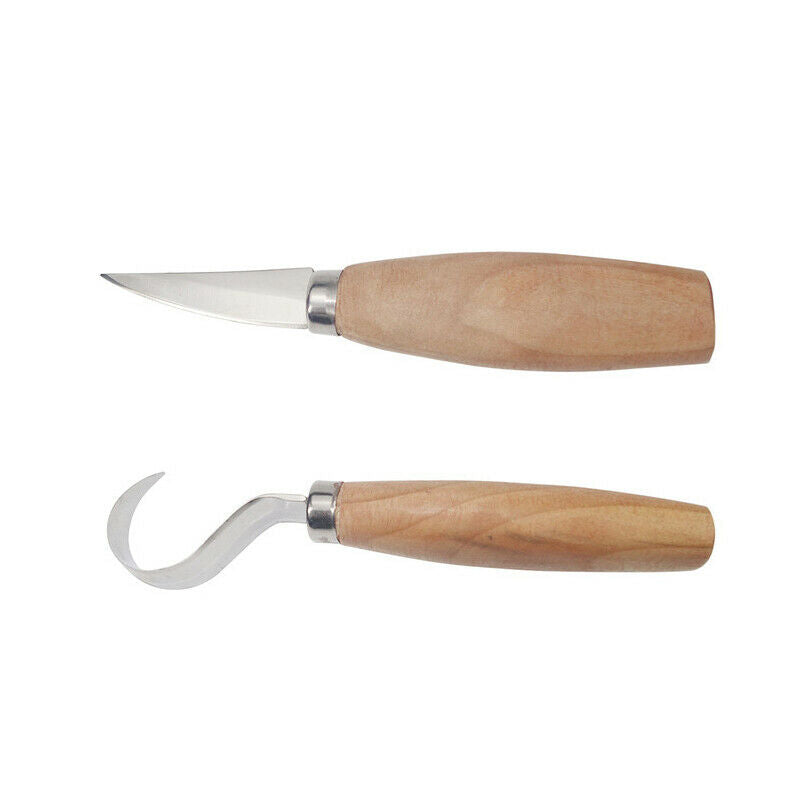3x Wood Carving Tools Kit Hook Spoon Knives Peeling Whittling Beaver Craft Steel