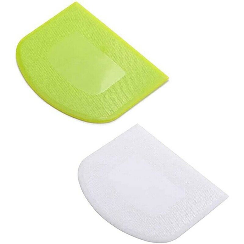 2 Pieces Dough Scraper Bowl Scraper Food-Safe Plastic Dough Cutter Flexible PlJ8