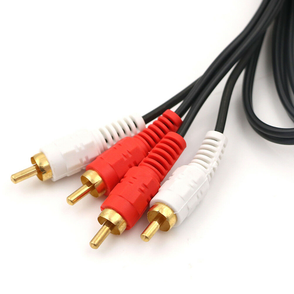 Dual RCA 2RCA Phono Plug Male to Male Audio Cable Lead Connector 1.5M^.l8