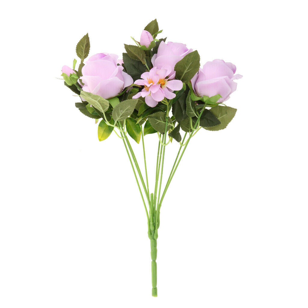 2 Pieces DIY Wedding Rose Silk Flowers 9 Head Arrangements Artificial