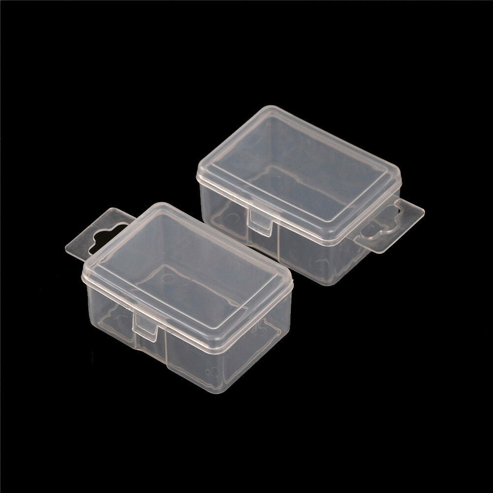2x Small Plastic Storage Box Clear Multipurpose Parts Product Case 5.2*4*2.l8