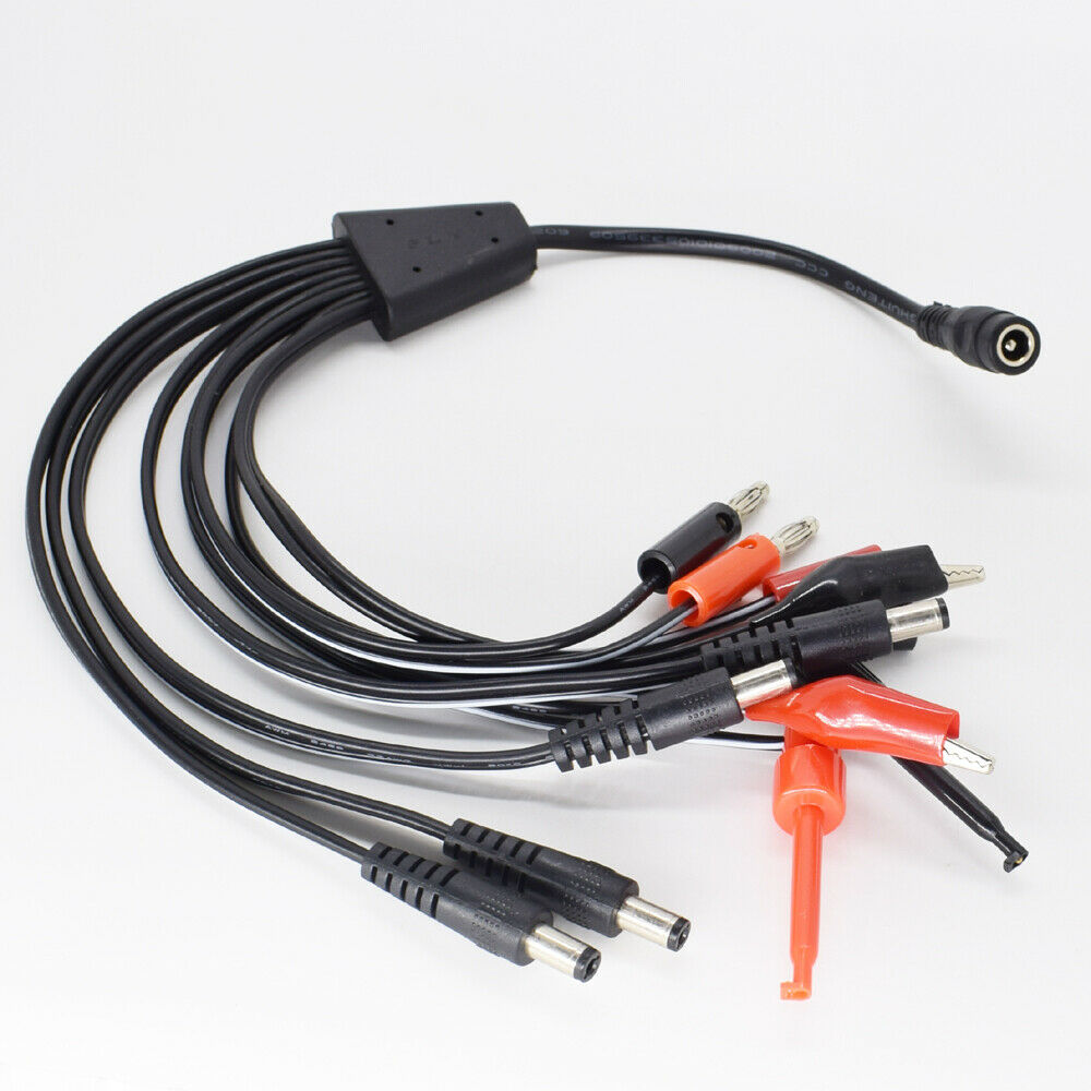 1set DC 5.5x2.1mm Female to 2.1mm Male/Banana Male/Female/Clip/Test Hook Cable