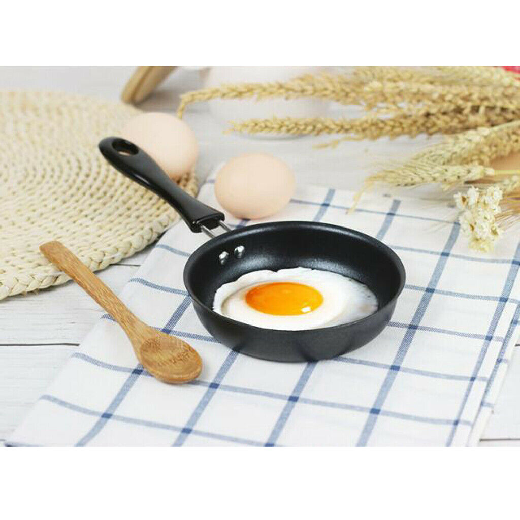 12cm Mini Non-stick Round Frying Egg Pan Iron Coating Kitchen Cookware 3pcs
