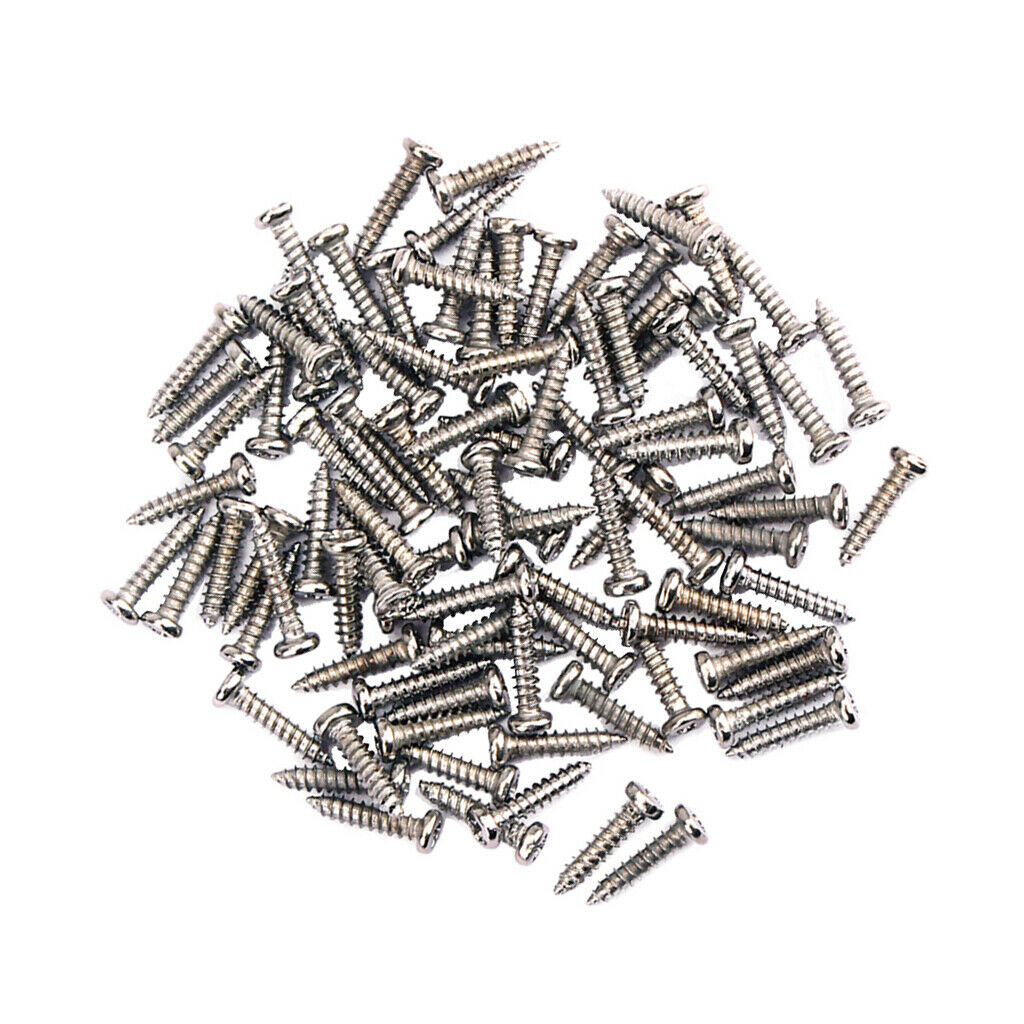 Pack of 200 Guitars Machine Heads Tuning Pegs Screws 11x2.2mm Nickel+Black