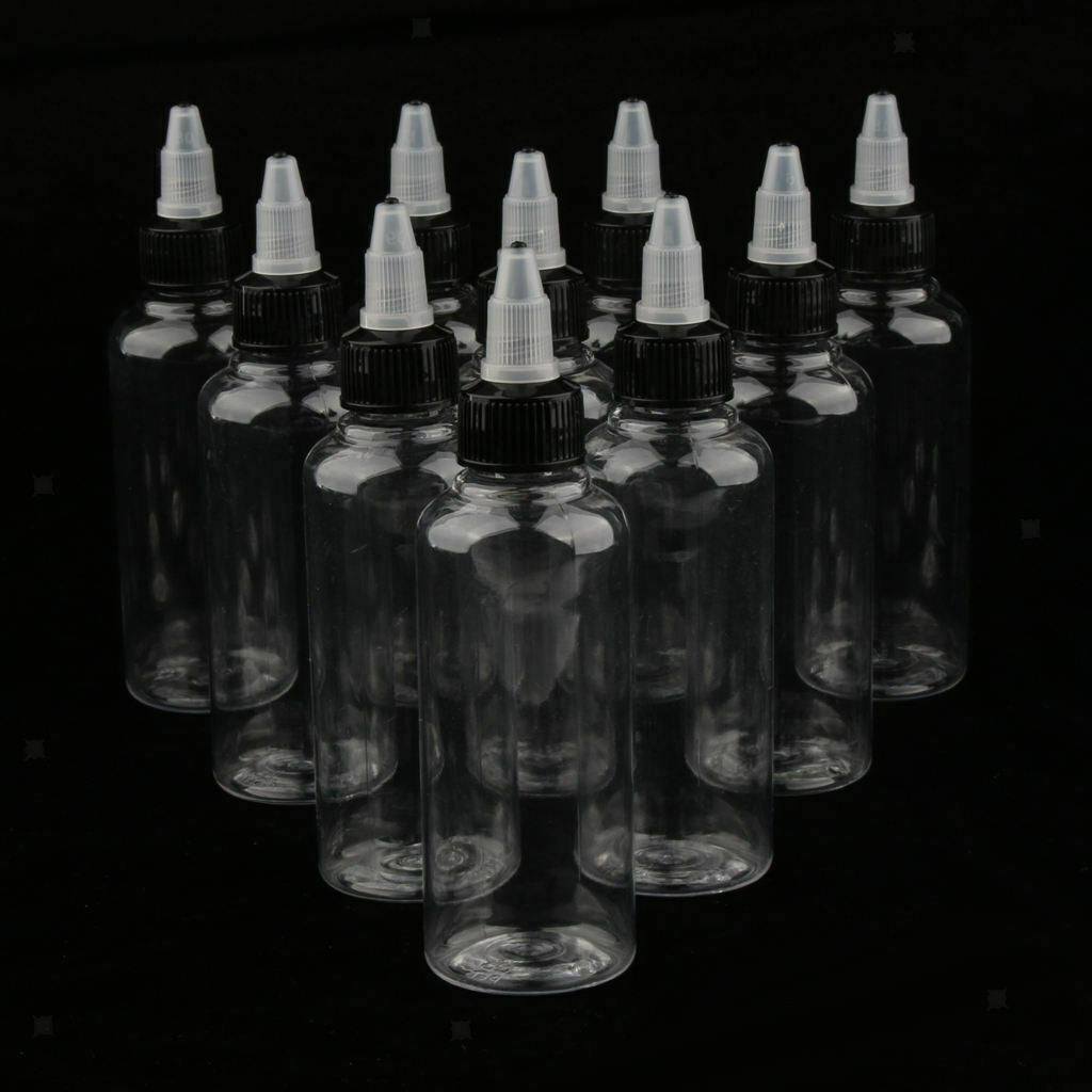 40x Empty Clear Arts Bottles Applicator Containers for Ink Glue Dressings