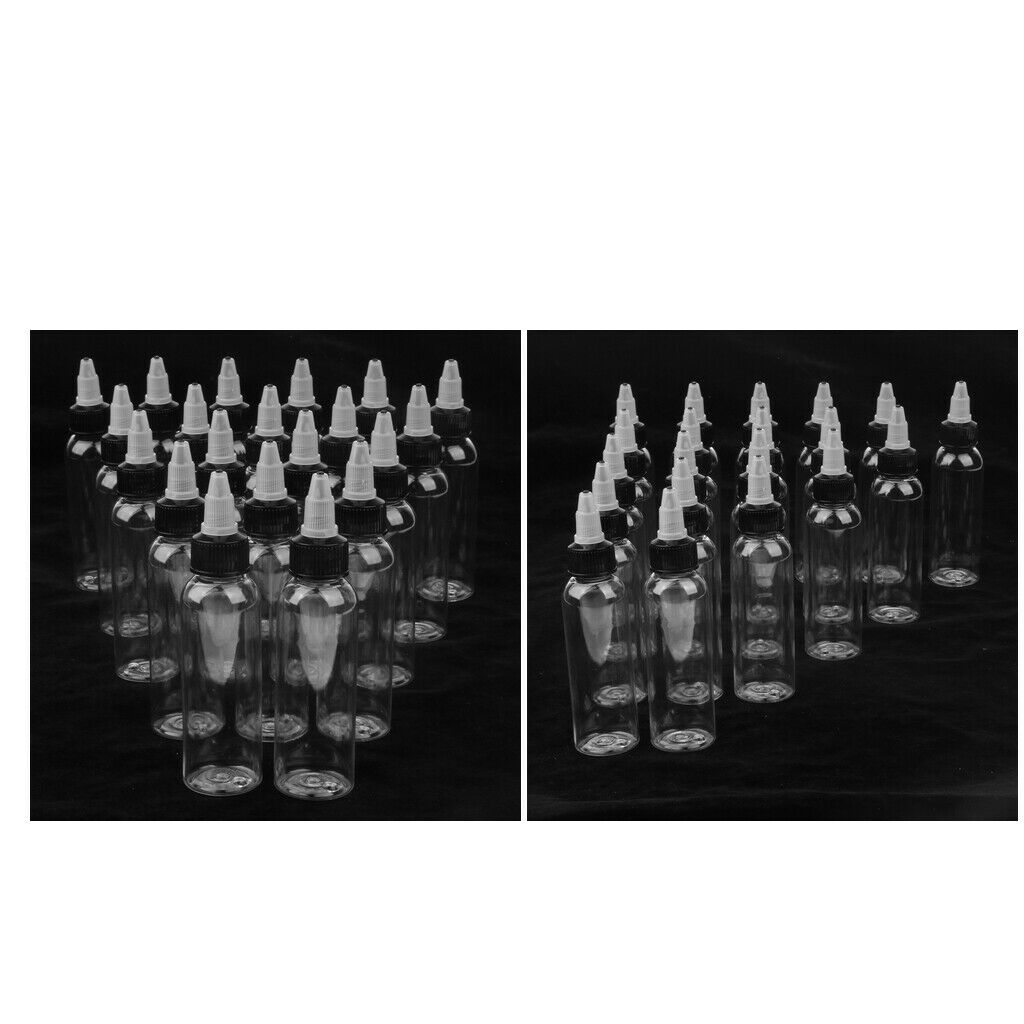40-piece empty plastic squeeze bottle with a 60 ml applicator with