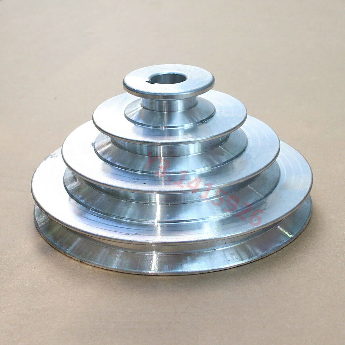 OD147mm, 4 Step Pulley 28mm Bore for 1/2"=12.7mm Belt width - Cast Aluminum