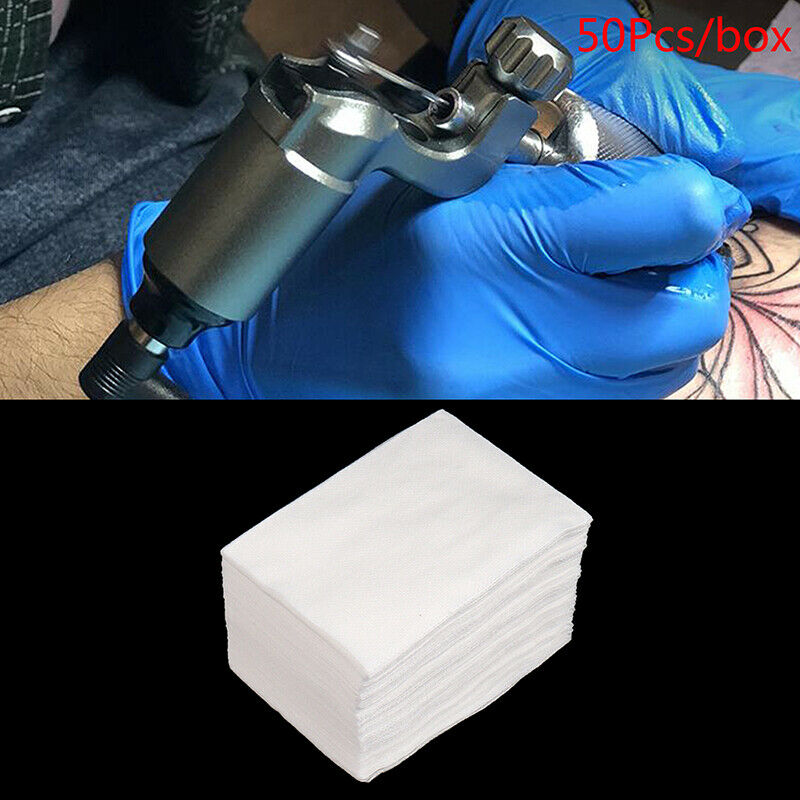 50Pcs Tattoo Cleaning Paper Towel Tissue Table Mat Disposable Medical Wipe TooI7