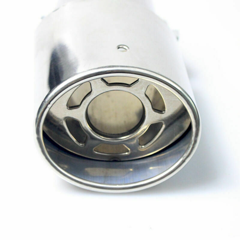Chrome Stainless Steel Car Round Exhaust Pipe Tip Tail Muffler Cover Universal
