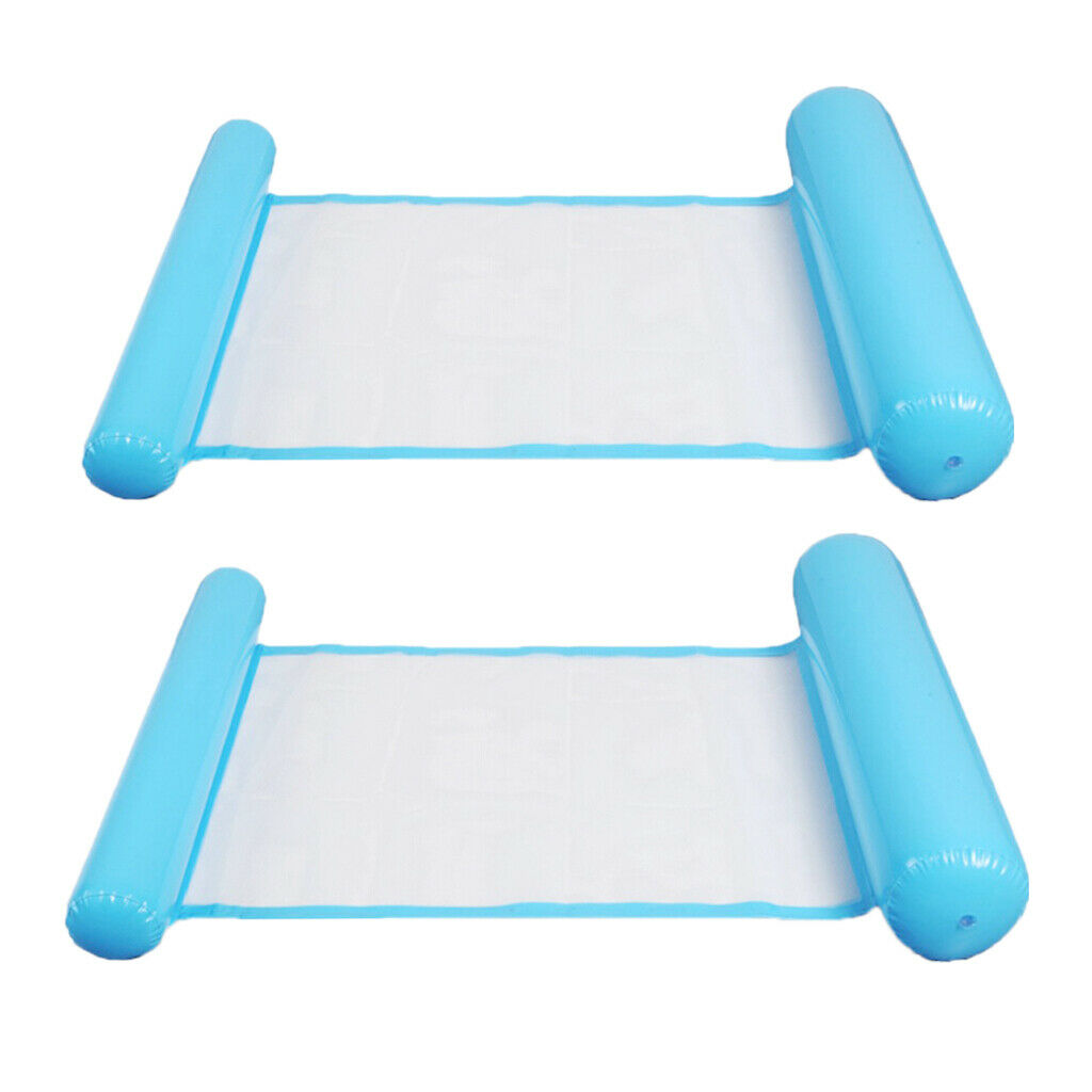 2 Pieces Durable Pool Inflatable Bed Water Floating Hammock Funny Net Mat