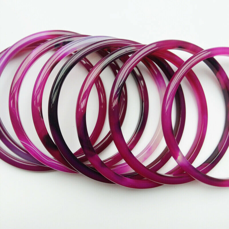 10pcs Fashion 100% Natural Agate Chalcedony Jewelry Bangle Bracelet 54-55mm A+