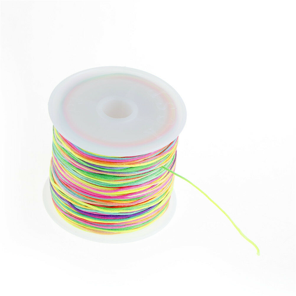 45m/lot 0.8mm Rainbow Tassel Cord DIY Bracelet Necklace Line Waxed Thread JRJ Xz