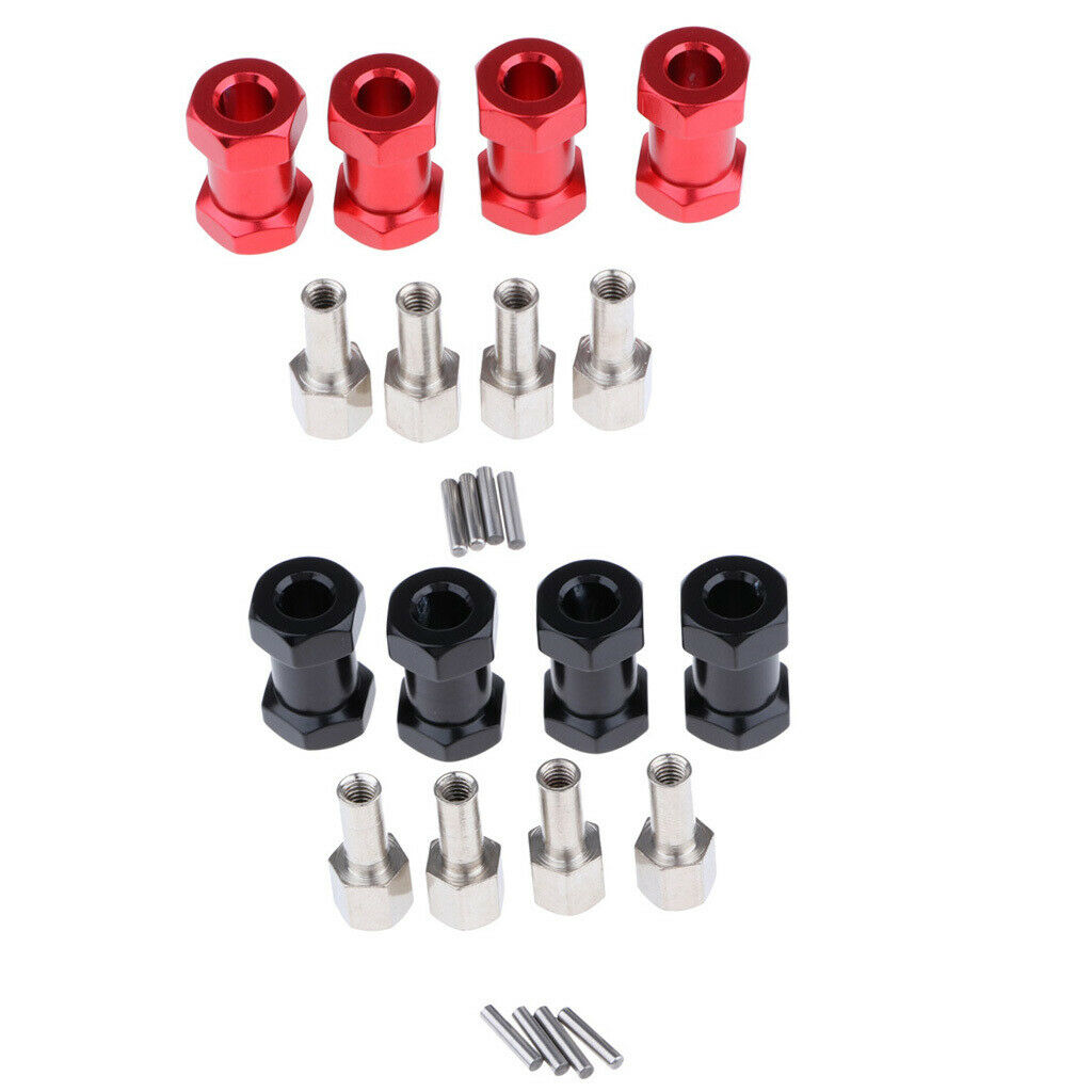 12mm Hex Hub 20mm Extented Adaptor For 1/10 RC Car Axial SCX10 D90 Black&Red