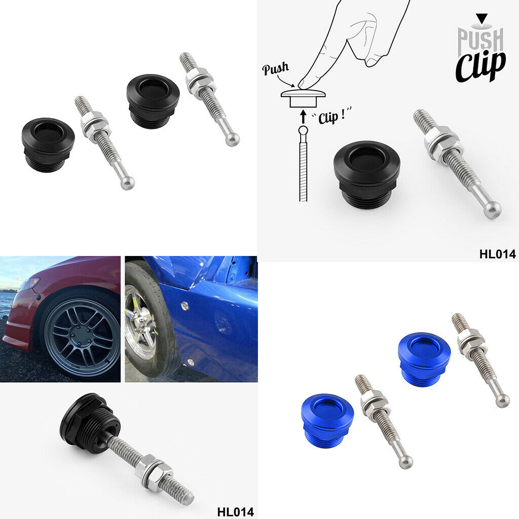 4-Pack 22mm Push Button Quick Release Bonnet Hood Pins Lock Latch Universal
